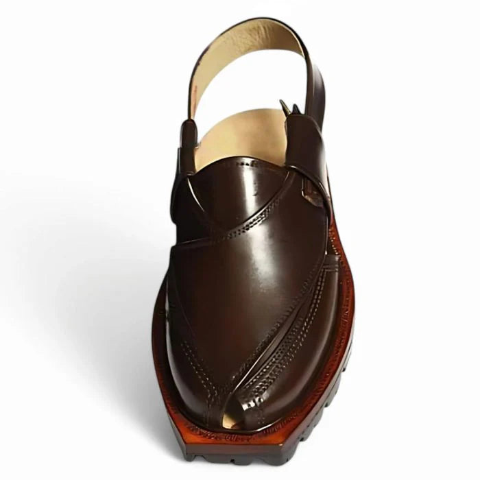 Handmade Brown Norozi Chappal with Double Tyre Sole –464800