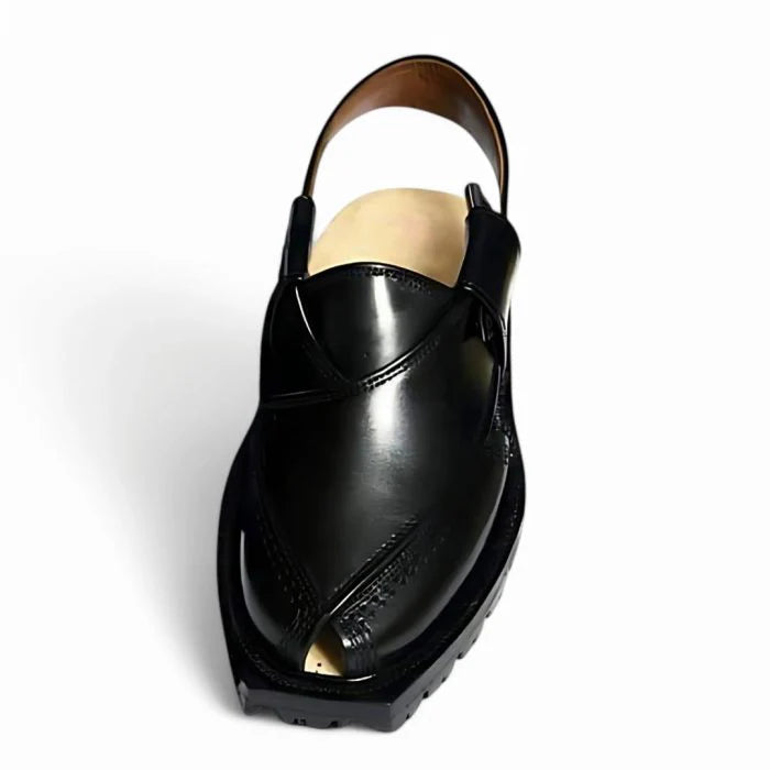 Handmade Black Norozi Chappal with Double Sole –464800