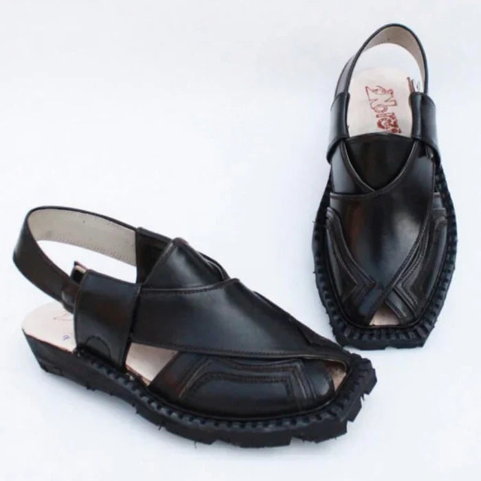 Hand Stitched Quetta Double Sole Black Norozi Chappal –464800