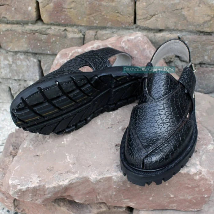 Envy Black Printed Leather Quetta Norozi Chappal –464800