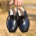 Handmade Black Norozi Chappal with Double Tire Sole –464800