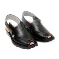 Printed Black Norozi Chappal With China Cut Shape –464800