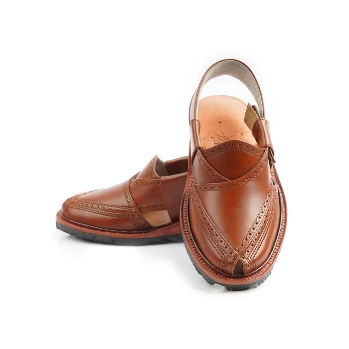 Handmade Mustard Brock Quetta Norozi Leather Chappal –464800