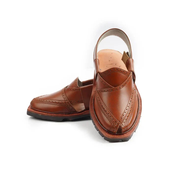 Handmade Mustard Brock Quetta Norozi Leather Chappal –464800