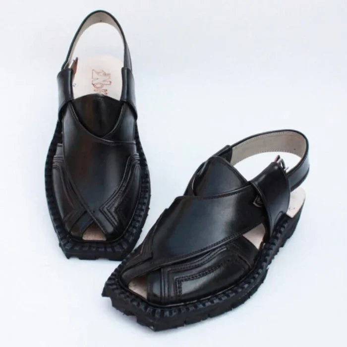 Hand Stitched Quetta Double Sole Black Norozi Chappal –464800