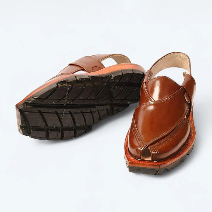 Hand Crafted Mustard Shine Quetta Norozi Chappal with Double Sole –464800