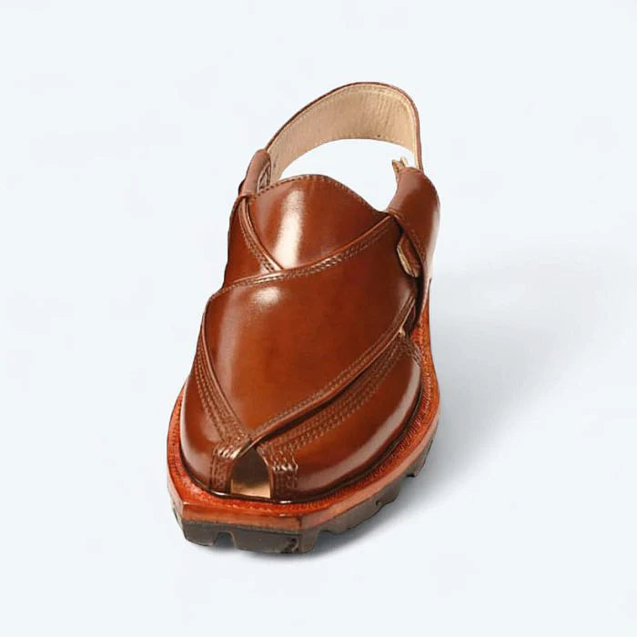 Hand Crafted Mustard Shine Quetta Norozi Chappal with Double Sole –464800