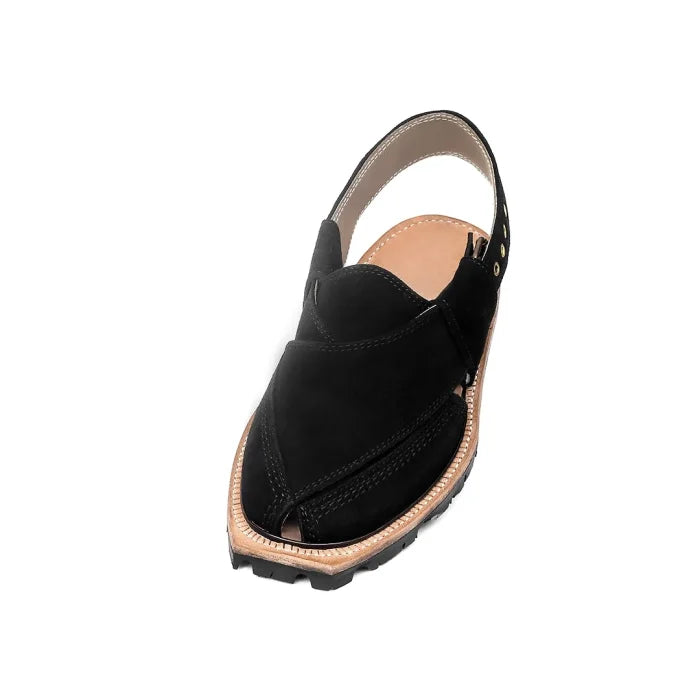 Handmade Black Suede Leather Norozi Chappal –464800