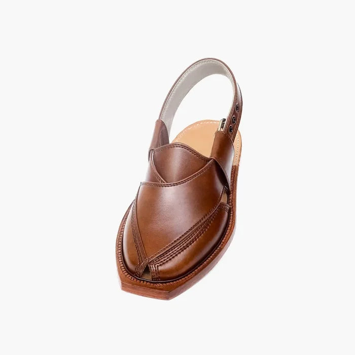 Handmade Mustard Norozi Leather Chappal With Leather Sole –464800
