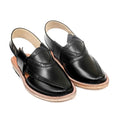 Black Brock Leather Quetta Norozi Chappal with Round Shape – 464800