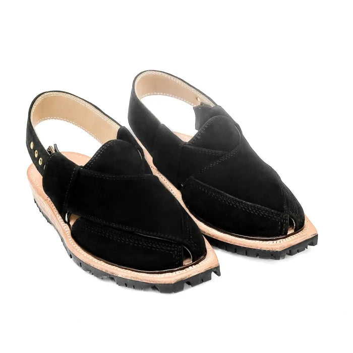 Handmade Black Suede Leather Norozi Chappal –464800