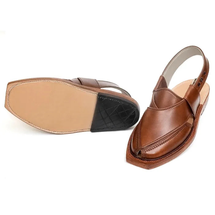 Handmade Mustard Norozi Leather Chappal With Leather Sole –464800