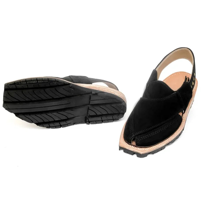 Handmade Black Suede Leather Norozi Chappal –464800