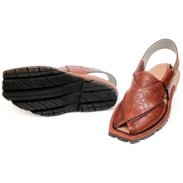 Printed Mustard Norozi Chappal With China Cut Shape –464800
