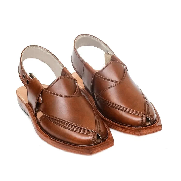 Handmade Mustard Norozi Leather Chappal With Leather Sole –464800