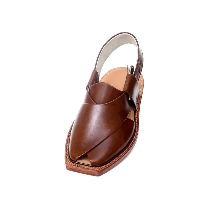 Handmade Mustard Norozi Leather Chappal with Leather Sole –464800