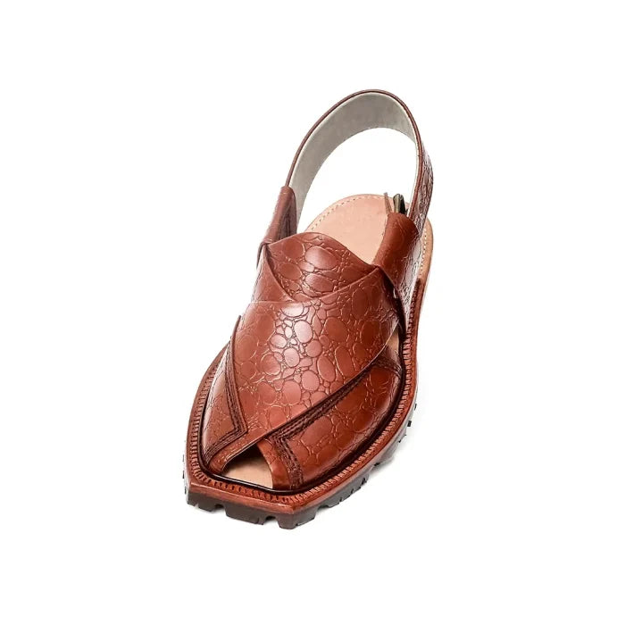 Printed Mustard Norozi Chappal With China Cut Shape –464800