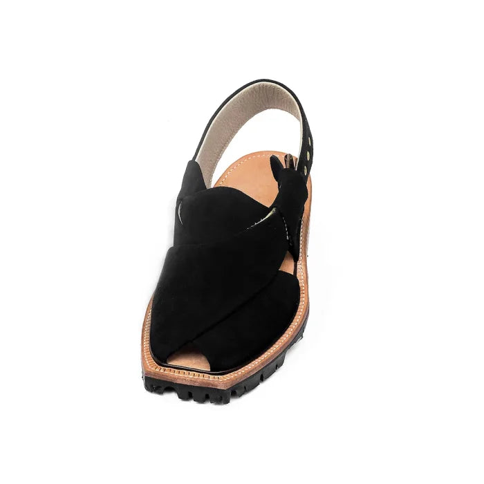 Handmade Black Suede Leather Norozi Chappal –464800