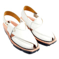 Handmade White Quetta Norozi Leather Chappal –464800