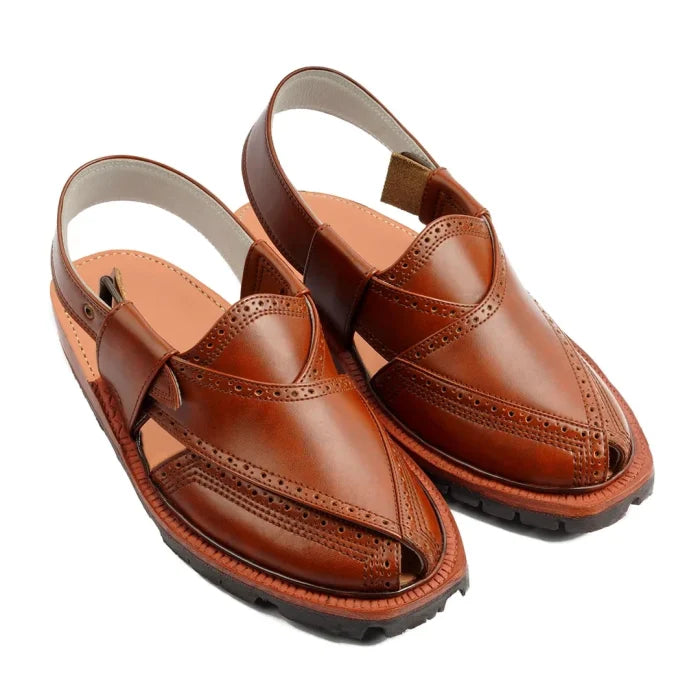 Handmade Mustard Brock Quetta Norozi Leather Chappal –464800