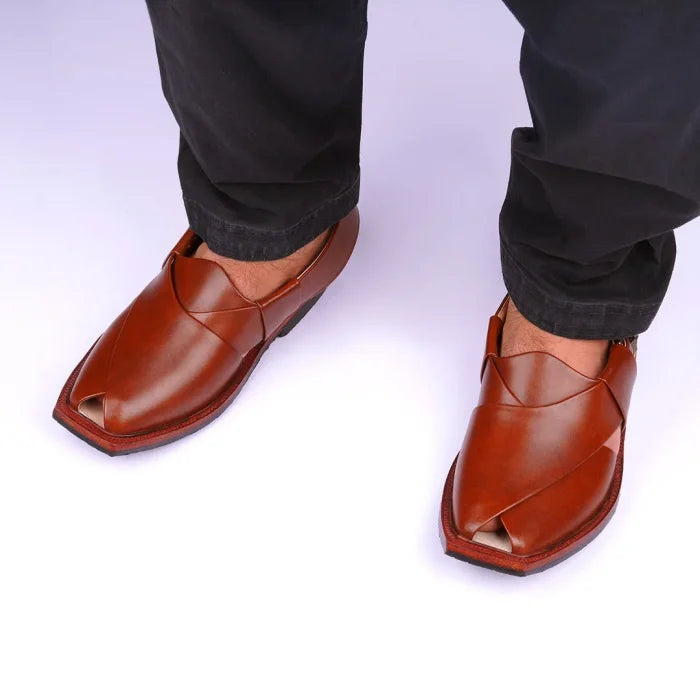 Hand Crafted Mustard Shine Quetta Norozi Chappal –464800
