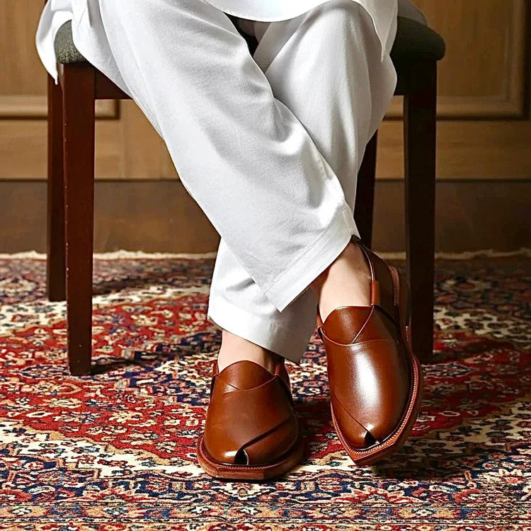 Mustard Leather Norozi Chappal With Leather Sole –464800